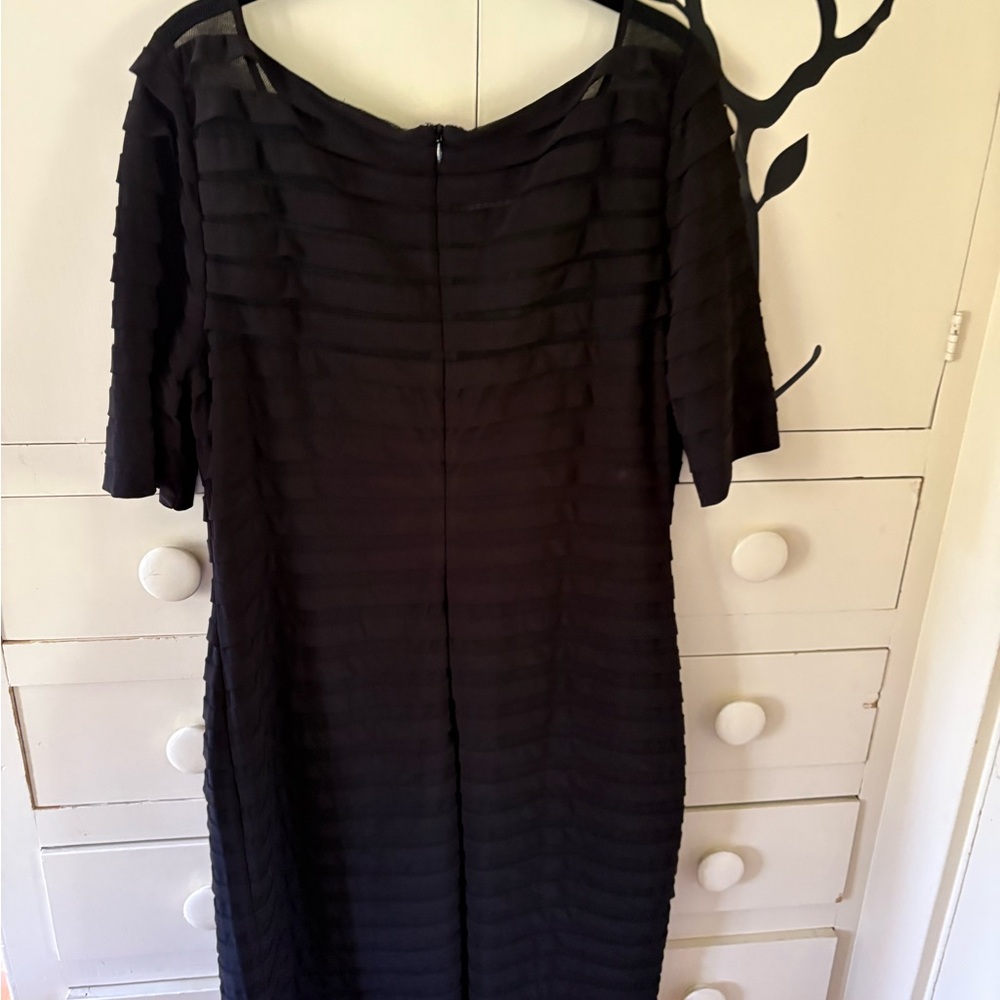 JCPenney Black Sheath Mini Dress Scoop Neck Short Sleeve